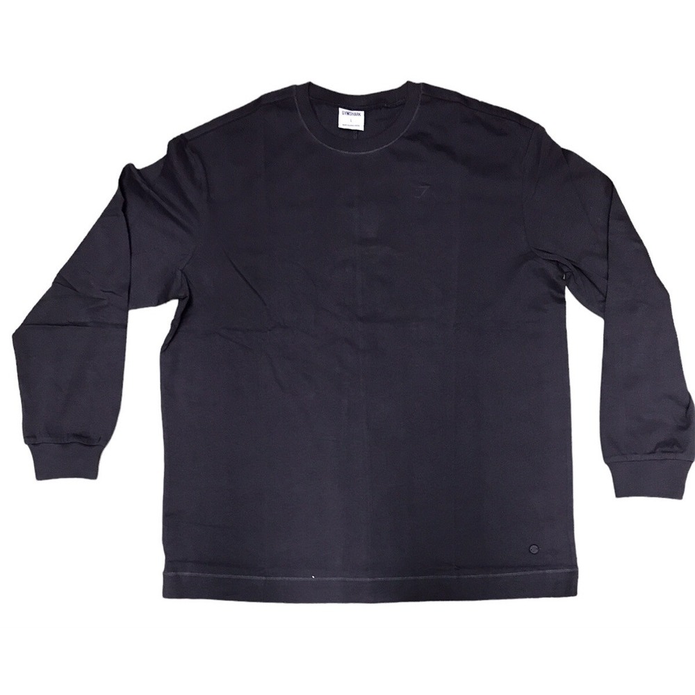 Gymshark Cotton Oversized Long Sleeve Top Onzy Grey Size Large New In Bag